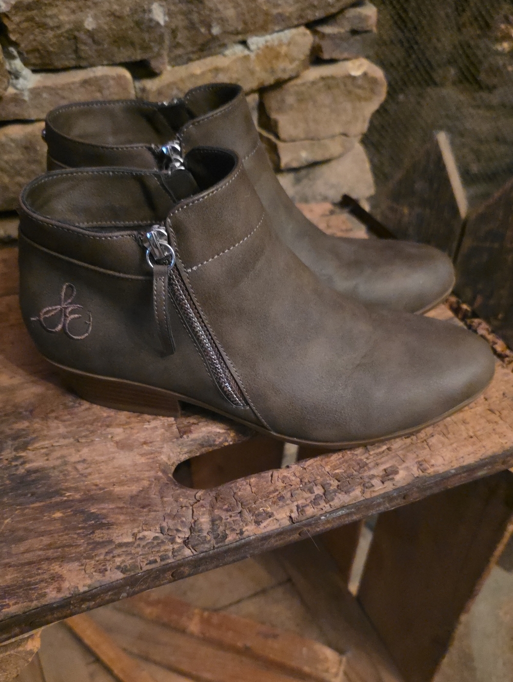 Sam Edelman Olive Green Ankle Boots